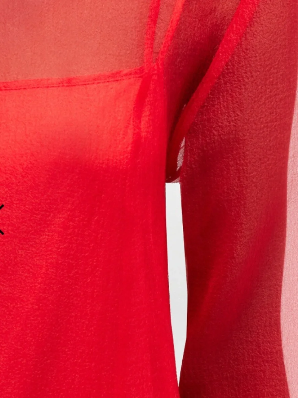 Ganni Size 6 Red Organza Circle Collar Dress - Picture 3 of 5